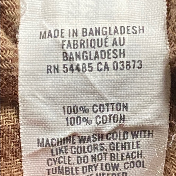 Aerie tan & navy blue plaid flannel shirt - Picture 10 of 10